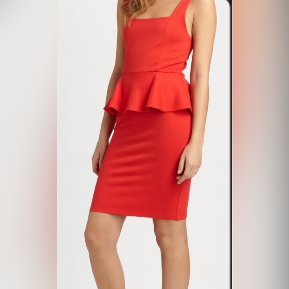 Alice + Olivia Red Peplum Dress